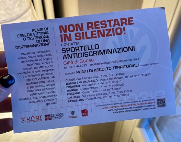 Segnalare una discriminazione? In provincia di Cuneo da oggi è più semplice grazie al modulo online